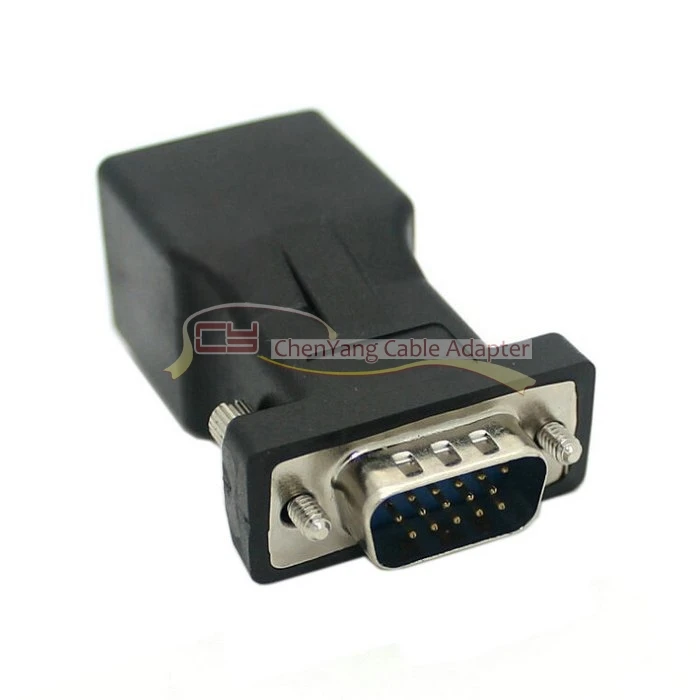 Computer Cables Extender VGA RGB HDB 15pin Female to LAN CAT5 CAT6 RJ45 Network Cable Female Adapter Cable Length: Other 