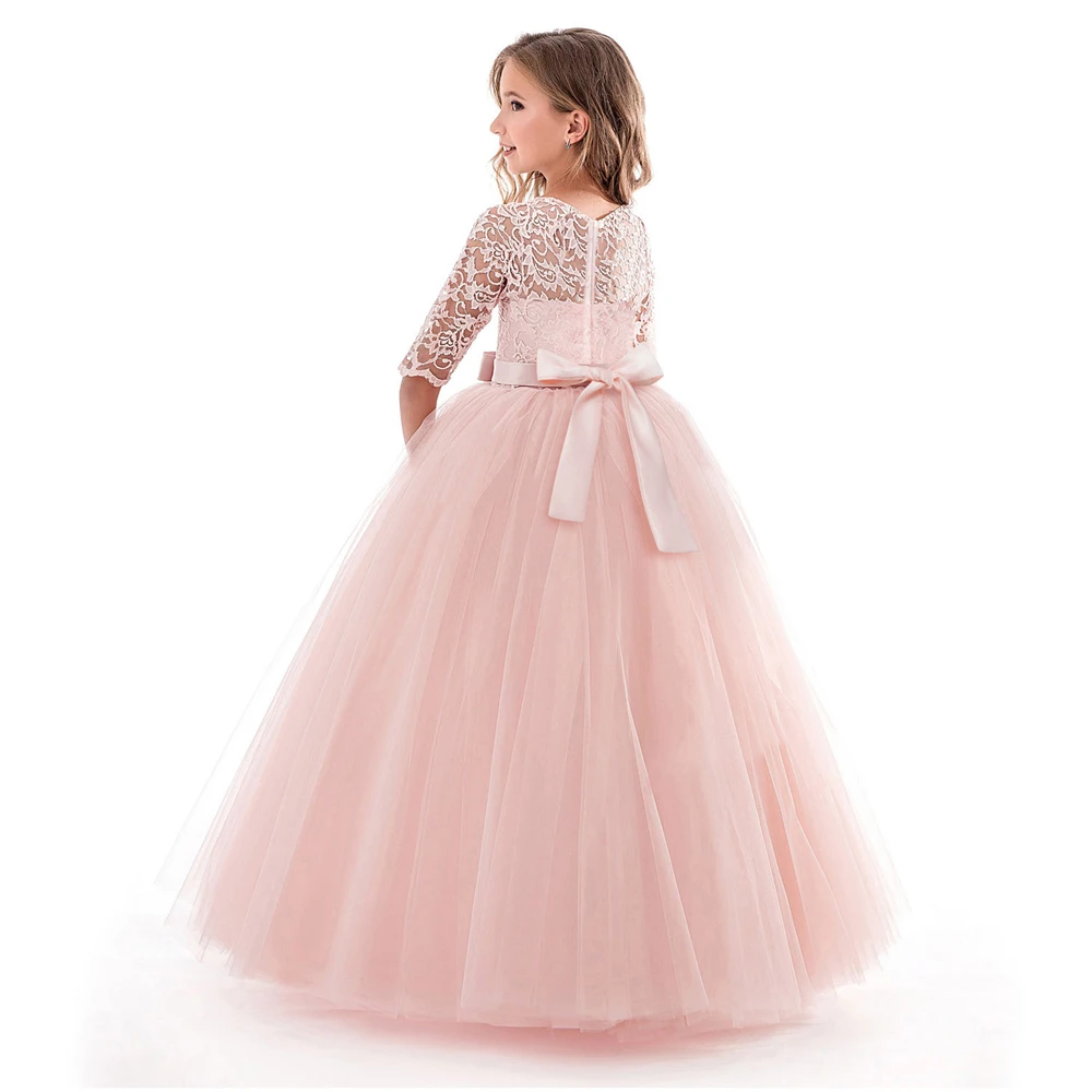 High Quality Lace Princess Dress Girl Wedding Gown Long Party Kids Dresses For Girls 2018 New Autumn Winter Children Costumes (10)