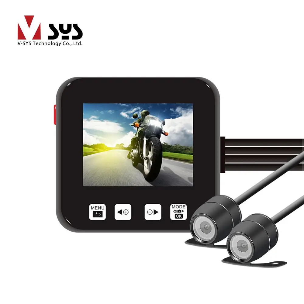 

2pcs Free DHL C6 Motorcycle Spots Camera Dual Lens System Front + Rear Waterproof Cameras Recorder Dash Cam, GPS Night Vision