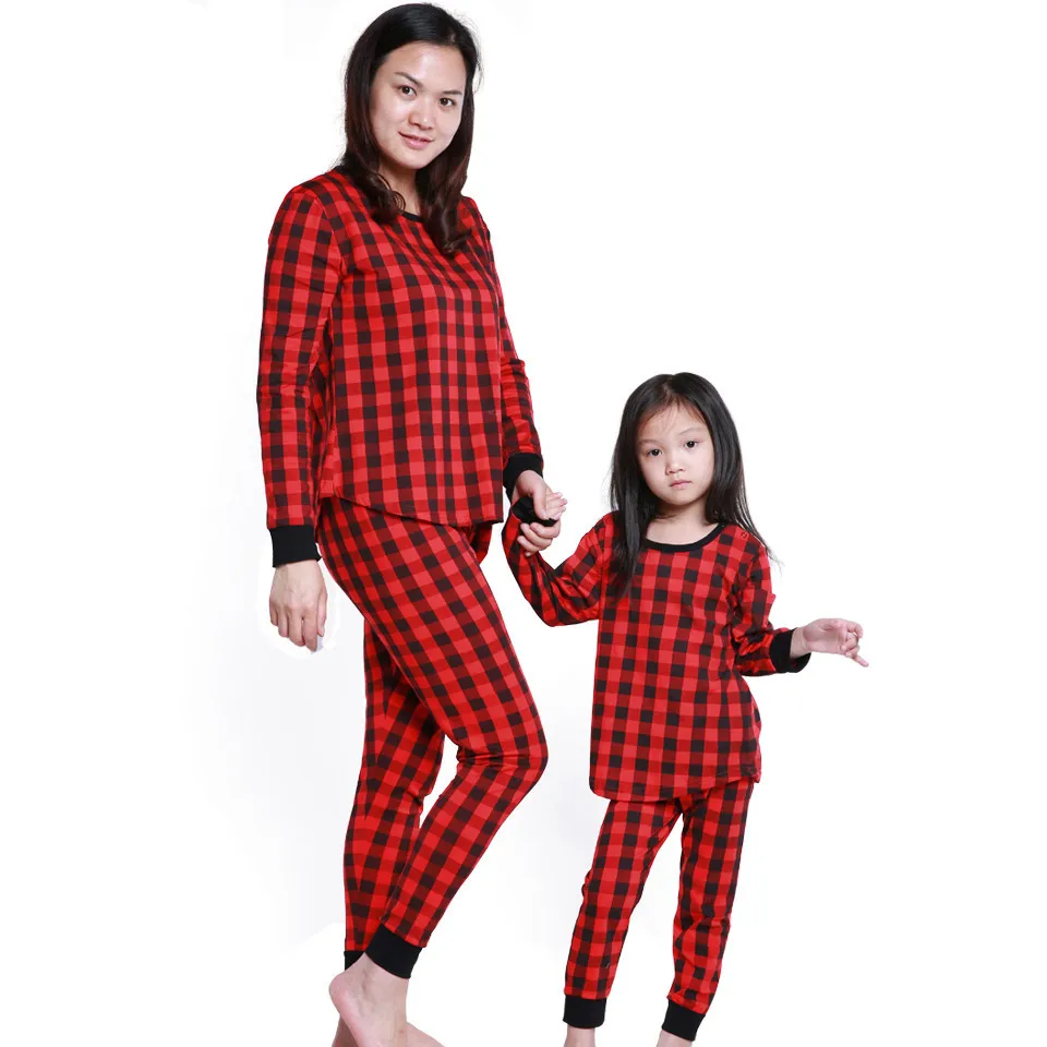 

COSPOT 2019 Mom Baby Christmas Pajamas Set Mother Baby Kids Newborn Red Plaid Christmas Day Family Nightwear Sleepwear 2019 35E