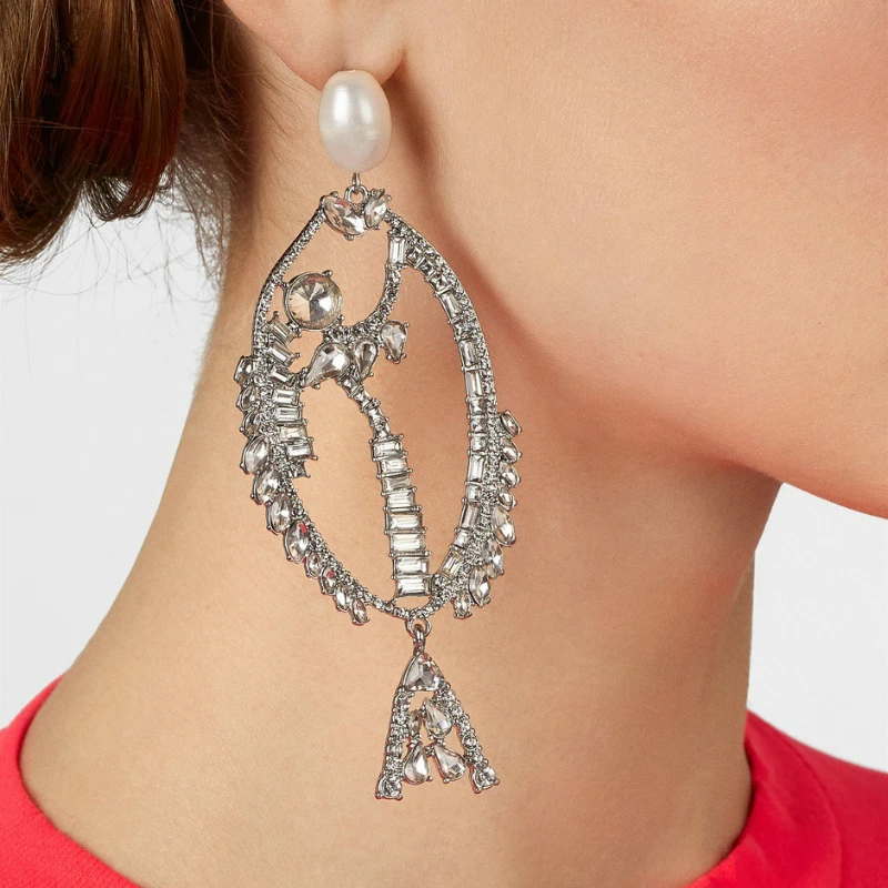 

2019 Fashion Design Luxury Rhinestone Drop Earrings Oorbellen Trendy Colorful Crystal Fish Earrings for Women Statement Jewelry