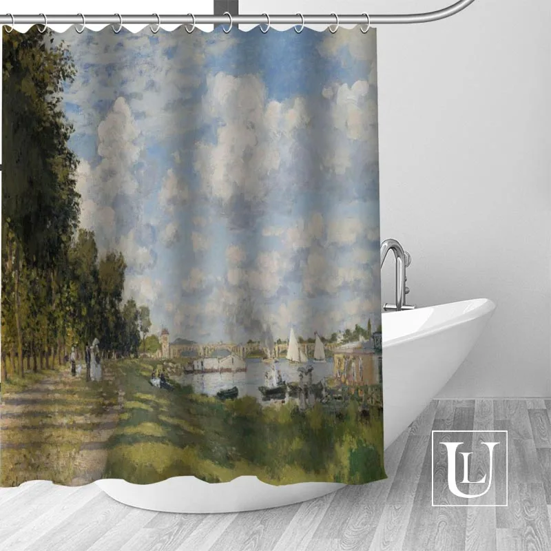 Big Sale New Custom Monet oil painting Shower Curtain with Hooks bathroom Waterproof Polyester Fabric DIY Your | Дом и сад