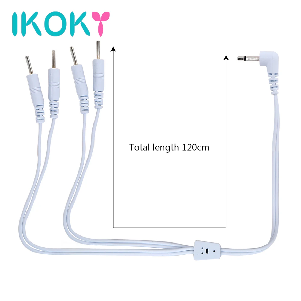 Electro Electric Sex Toys Shock Wire 2/4 Pin Cable For Penis Ring Anal Plug Therapy Massager Accessories