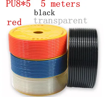 

PU8*5 5M/lot OD 8mn ID 5mm pu pipe Pneumatic hose for air compressor Air Tool PU8X5