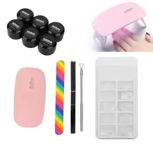 7 шт./компл. пилочка для ногтей быстро Удлинитель Набор гелевых УФ конструирующий гель маникюрный толкатель гель-лака для ногтей комплект