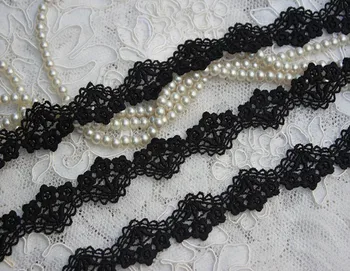 

0.787inch 2cm wide-15yards/lot Diy Craft Black Water Soluble Lace Trim Venise Embroidered LaceTrim