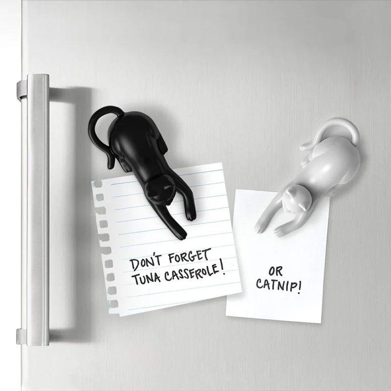 Creative Cartoon Cute Refrigerator Stickers 4PCS Unique Cute Cat Shape Silicone Refrigerator Magnetic Stickers Household
