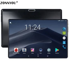 10,1 pulgadas Tablet PC Android 9,0 2.5D de acero pantalla 3G llamada de teléfono 4 GB/64 GB Octa Core 1,5 GHz Dual SIM GPS OTG WiFi PC