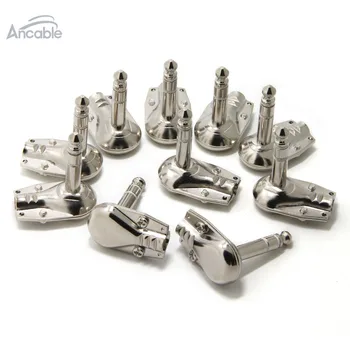 

100Pk 1/4" Right Angle Plug TRS Stereo Heavy Duty Flat Low Profile Pancake Style for Guitar, Instrument, Speaker/Micro Cable