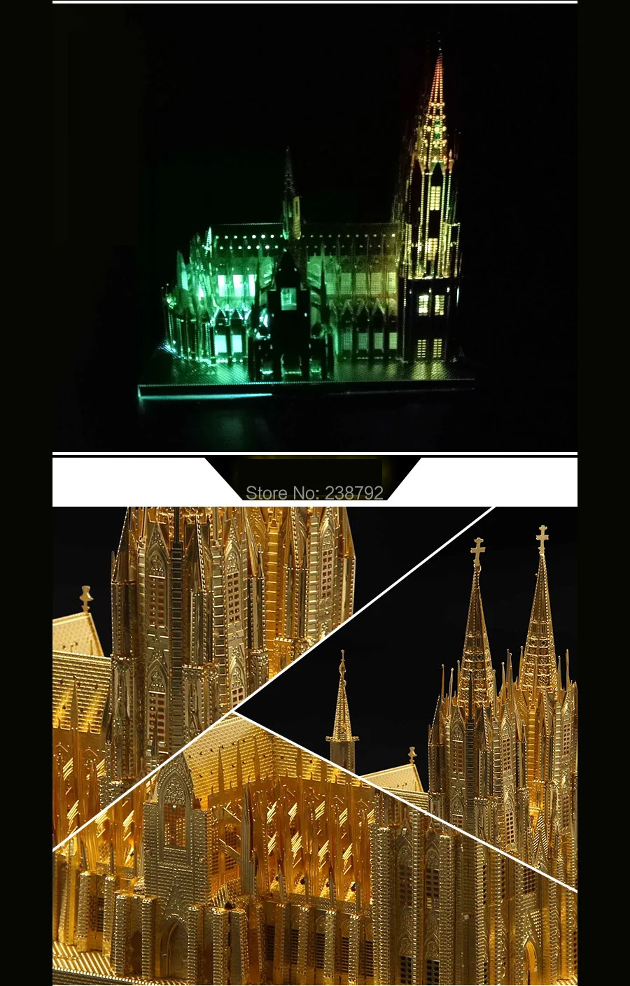 3D металлические головоломки Кельнский Собор модель здания Наборы DIY Миниатюрный 3D лазерная резка собрать игрушки головоломки для детей и