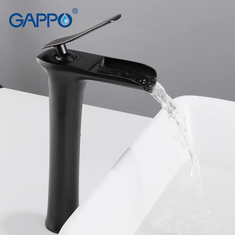 Смесители для раковины GAPPO латунный Высокий кран Водопад ванной комнаты водопад