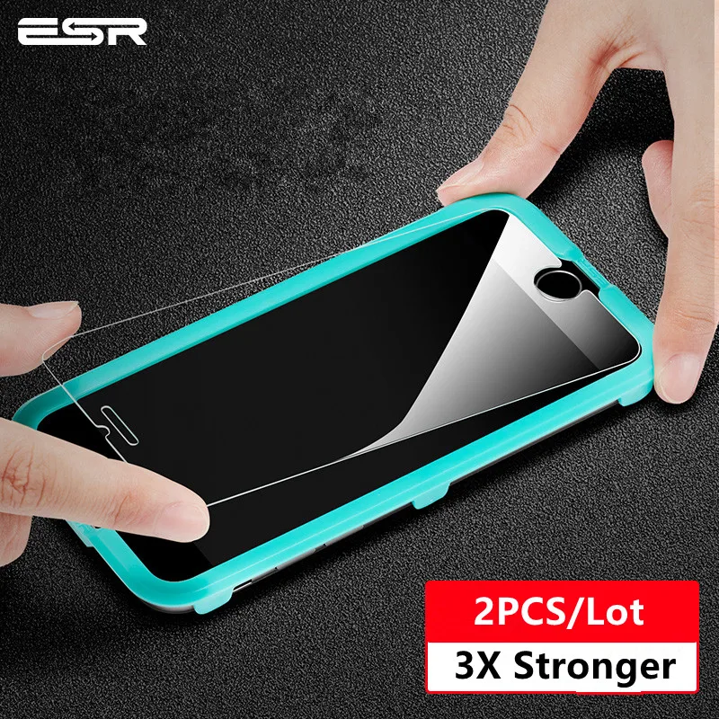 

2PCS/Lot ESR Screen Protector for iPhone X Tempered Glass 9H Protector Film for iPhone 7 8 Plus Glass for iPhone 6 6S Plus Film