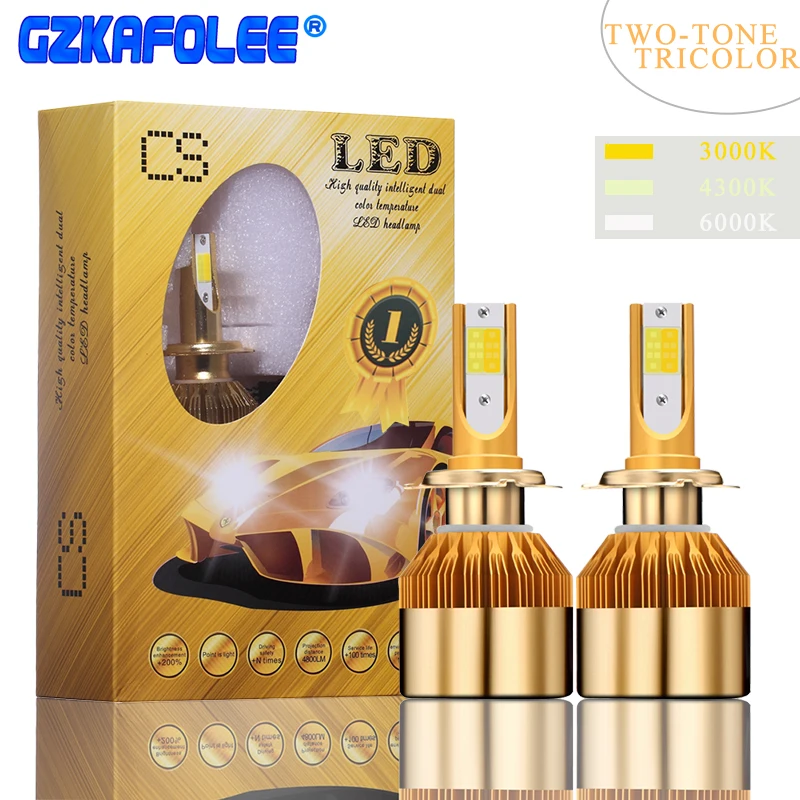 36 Вт COB led H7 H1 9006 H8 H9 H11 H3 H4 9012 cs 880 881 9005 9003 3000K/4300K/6000K для автомобильных фар 12V 24V 4800LM |