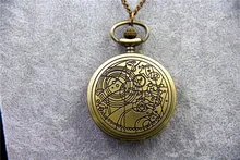 Joyas de moda Vintage TARDIS Collar Doctor Who Gallifreyan Collar Relojes de Bolsillo Collar Dia45mm