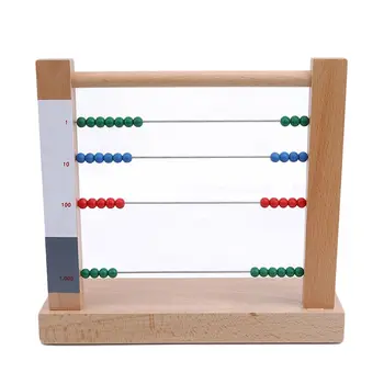 

Creative Toddler Wooden Math Toy Beads Abacus Toy Computing Rack Cent Ten Hundreds Housands Beads Toys for Children Boys Girls