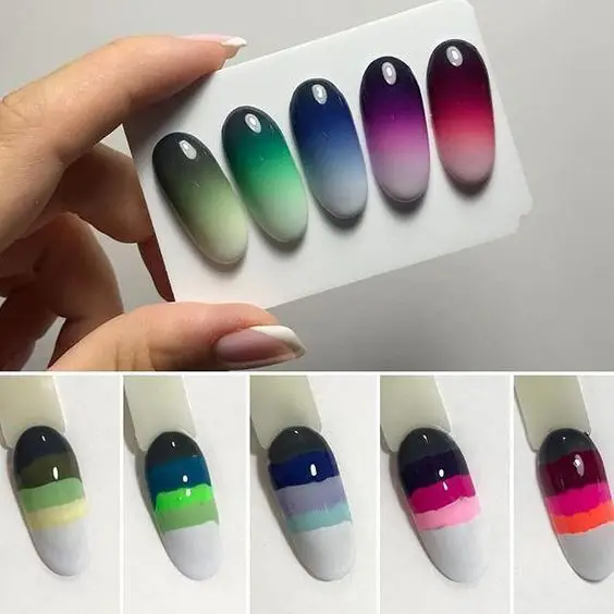 

Multi Coloured Nails New Trend and Best Designs Manicure Cartoon Nail art Showing Shelf Diy Nail Color Wheel in False Nails 10pc