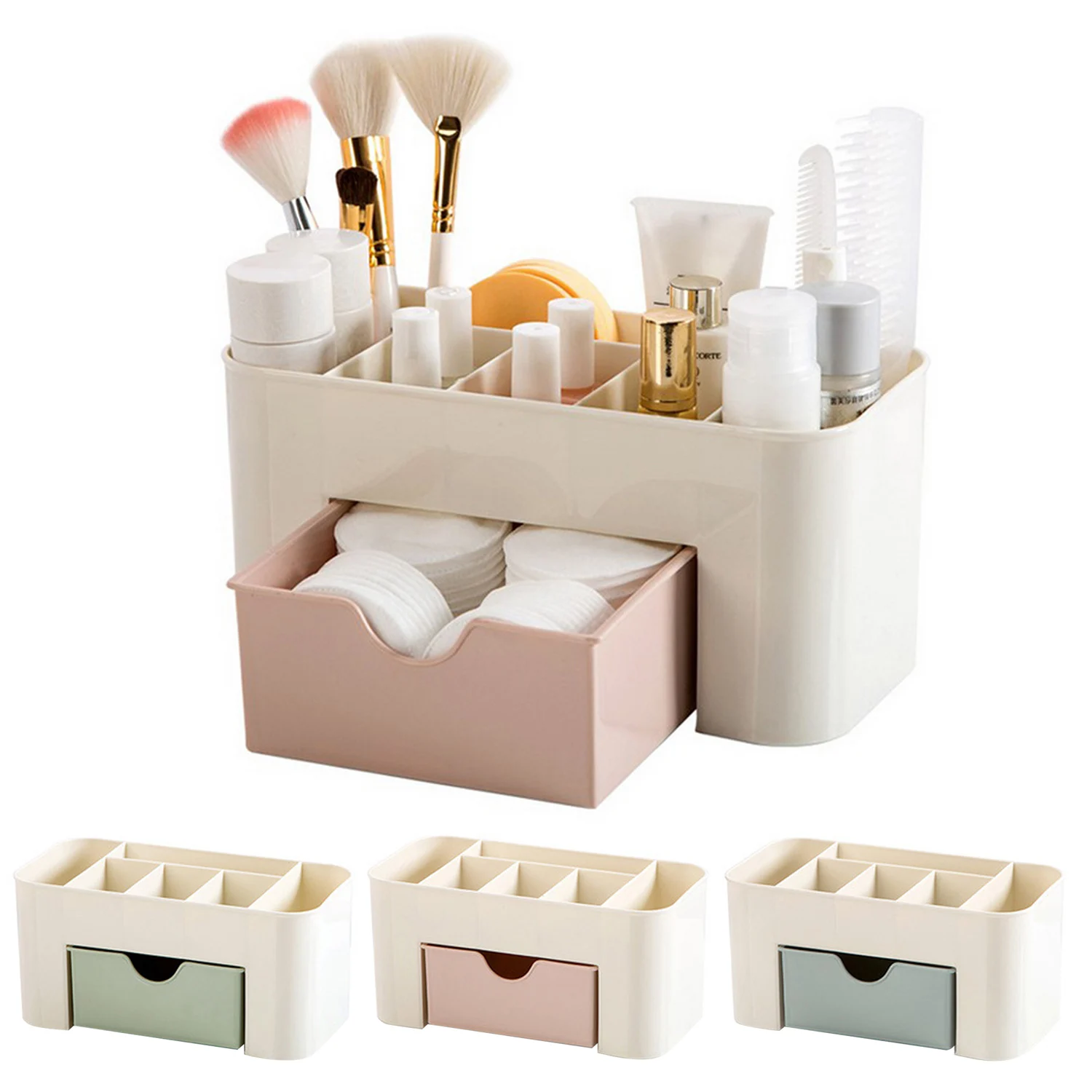 

Behogar Desktop Table Makeup Storage Box Organizer Container for Home Office Bedroom Cosmetics Make Up Stationery 22x11x10.5cm