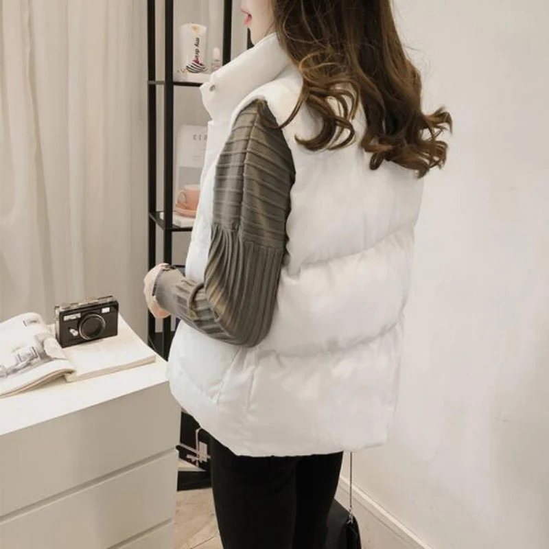Thin Style Autumn Winter Women Waistcoat Solid Color Sleeveless Turn-down Collar Woman Vest Single Breasted Women Coats Thin Style Autumn Winter Women Waistcoat Solid Color Sleeveless Turn-down Collar Woman Vest Single Breasted Women Coats