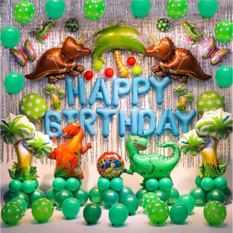 Globos de papel de dinosaurio combinación dragón helio Globos Jurásico mundo Animal Ballon dinosaurio fiesta suministros niños cumpleaños regalo