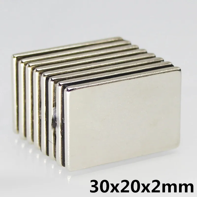 

5pcs 30x20x2mm N52 Block Magnet Neodymium Permenent Super Strong Magnets 30mmx20mmx2mm Square Magnets Hot sale