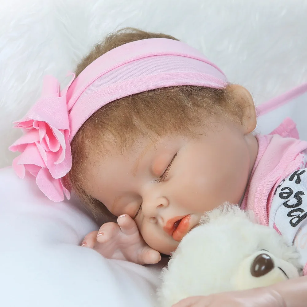 Спящие куклы Bebes reborn NPK 22 дюйма полутело силиконовый Реборн детский подарок