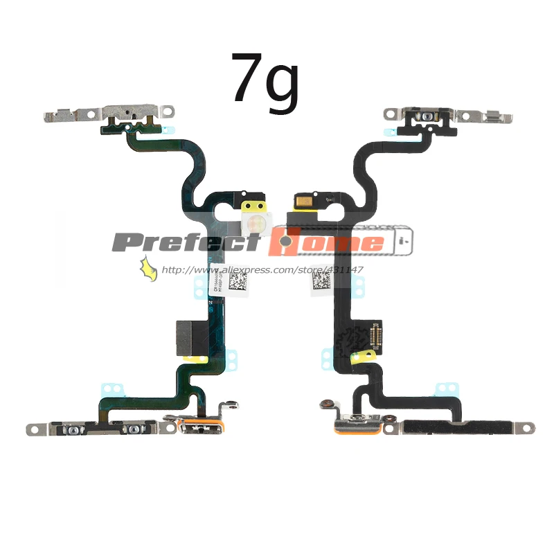 

New Power Volume Flex Cable for iPhone 7 & 7 Plus 7G Switch control Light Flash Ribbon with Metal Bracket Parts