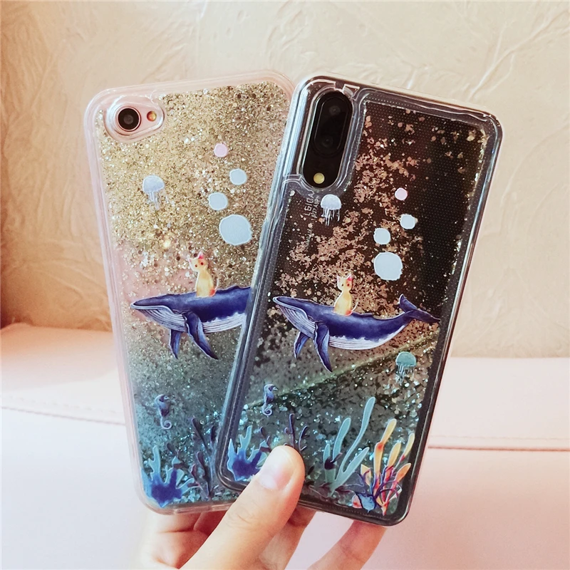 

Dynamic Liquid Cartoon Quicksand Back Cover for Huawei honor 7C 10 V10 Cases nova 2S Phone Cover for Huawei P10 P20 lite Pro