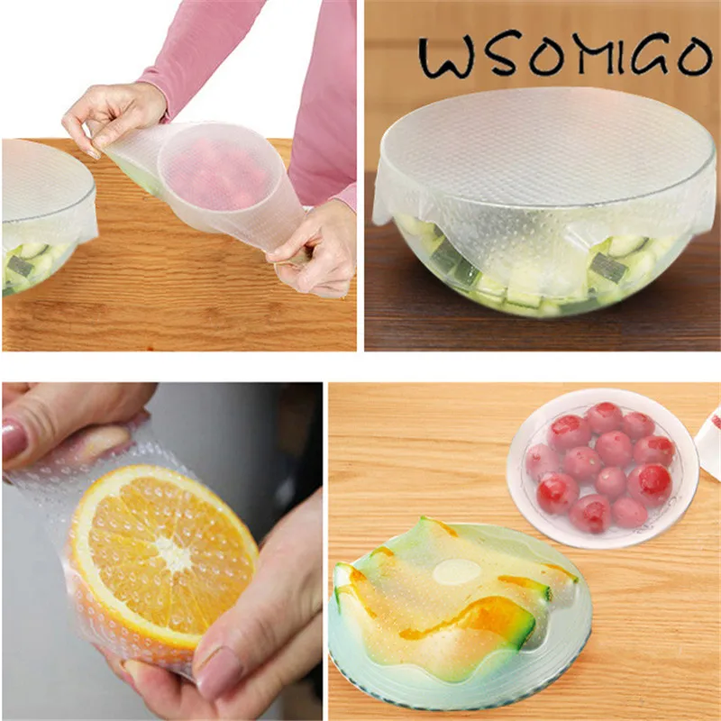 Buy Hot 4pcs Food Grade Wrap Reusable Fresh Keeping