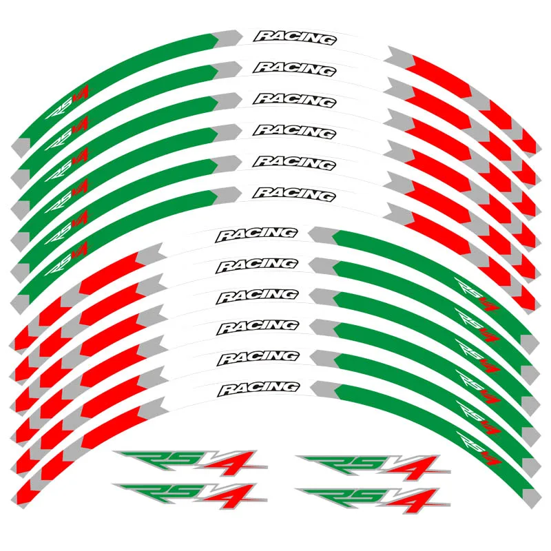 Adesivo de Roda de Motocicleta Reflexivas para Avilia Listras rf Rfw Misano Rsv4 r - rr 6 Adesivo de roda de motocicleta, listras reflexivas