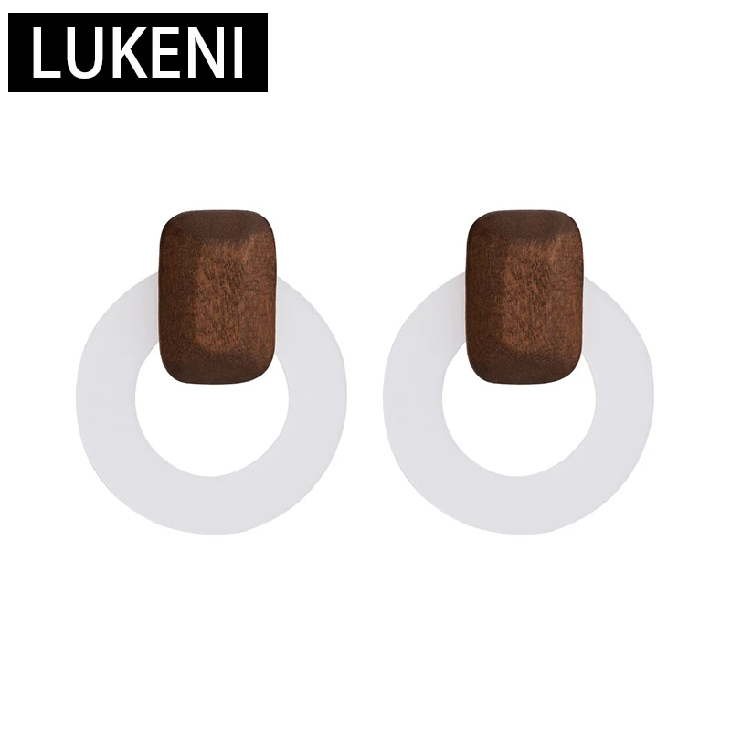

Modern 2018 Women Earrings Resin Wood Trendy Round Acetate Brinco Statement Handmade Pendientes Female Oorbellen Fashion Jewelry