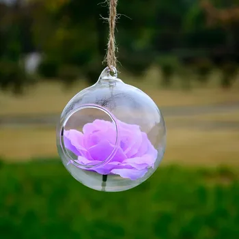 

Free Shipping Diameter=6cm 8pcs/pack Hanging Glass Ball Vase Home Decorative Glass Terrarium Wedding Glass Decoration