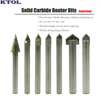 

1pc Degree 30-120 Stone CNC Router Bits Tungsten Carbide Engraving Cutters V Shape Carving End Mill Milling Cutter Machine Tools