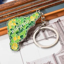 Vicney Fashion Chile Easter Island Map Key Chain Cute Rapa Nui Keychain Chile Travel Souvenir Colorful Keyring Gift For Friend arcangel chile