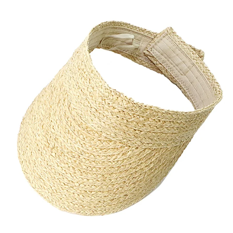 Высококачественные однотонные соломенные из пальмового волокна Козырек Кепка для женщин летняя новая Солнцезащитная пляжная шляпа Женская дорожная Складная Солнцезащитная шляпа Мода