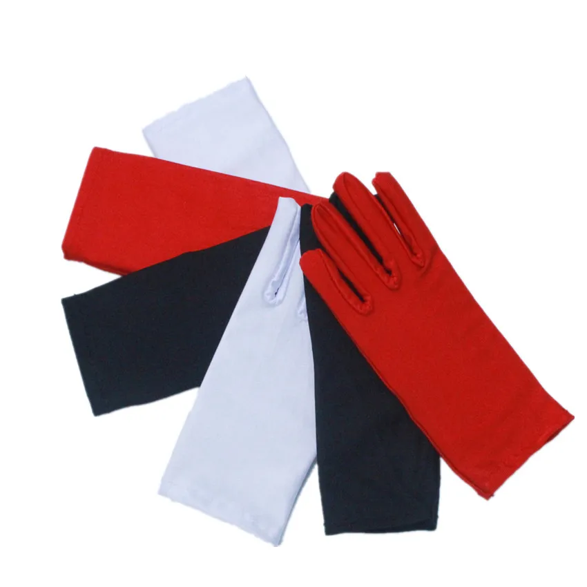 1Pair Kids Gloves Dance Gloves White Elastic Festival Performance