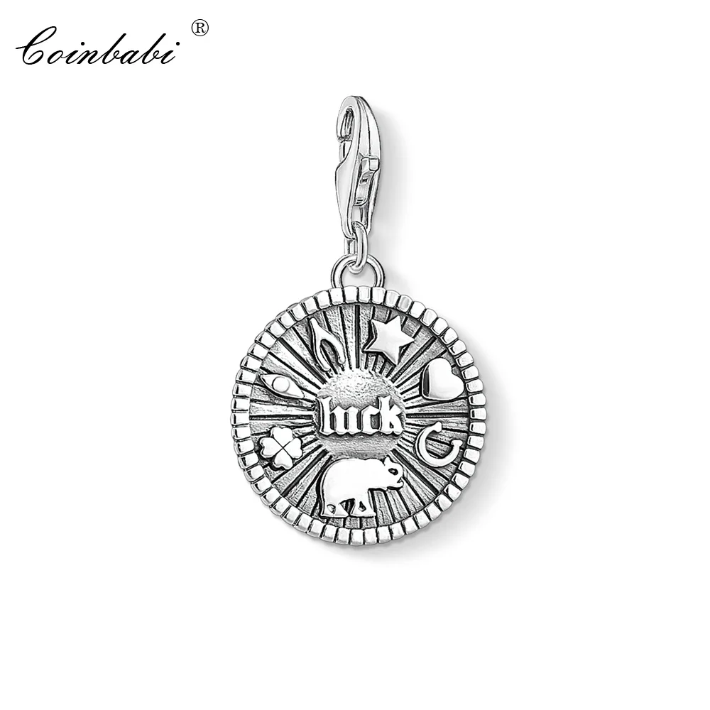 

Charm Pendant Lucky Coin,2019 Fashion Jewelry Trendy Pure 925 Sterling Silver Lucky Gift For Women Men Fit Bracelet Necklace