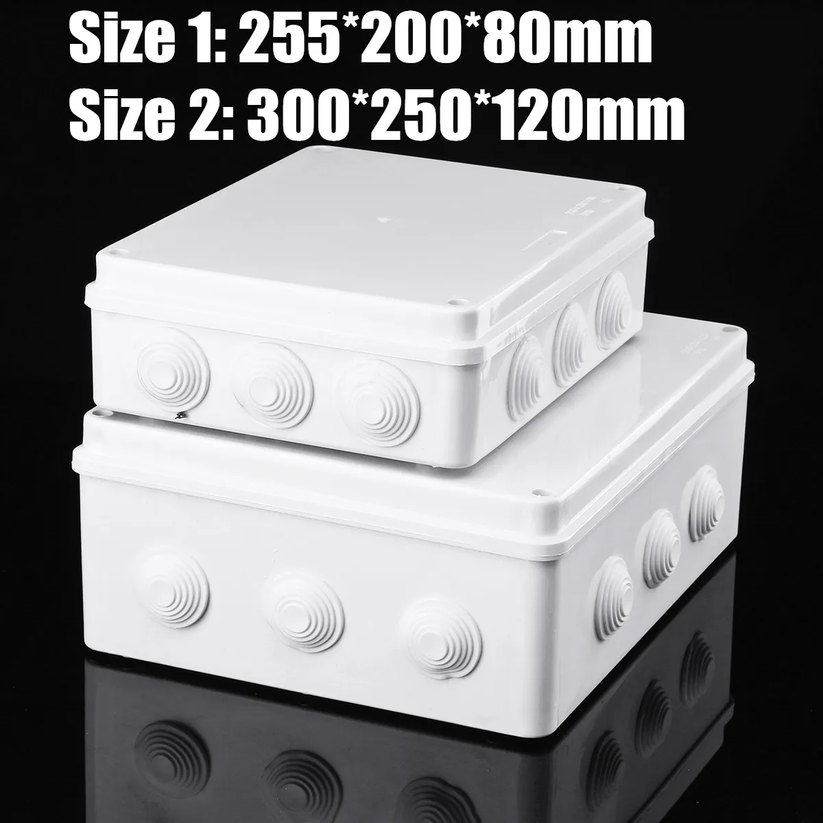 

ABS Plastic IP65 Waterproof Junction Box DIY Outdoor Electrical Connection Box Cable Branch Box 300X250X120mm