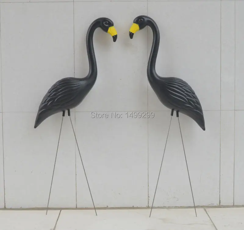 EALISEN 2 plastic black premium flamingos garden ,yard and lawn art