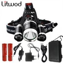 9000Lm Led lighting Head Lamp T6+2T6 LED Headlamp Headlight Camping Fishing Light+18650 battery+Car EU/US/AU/UK charger+USB