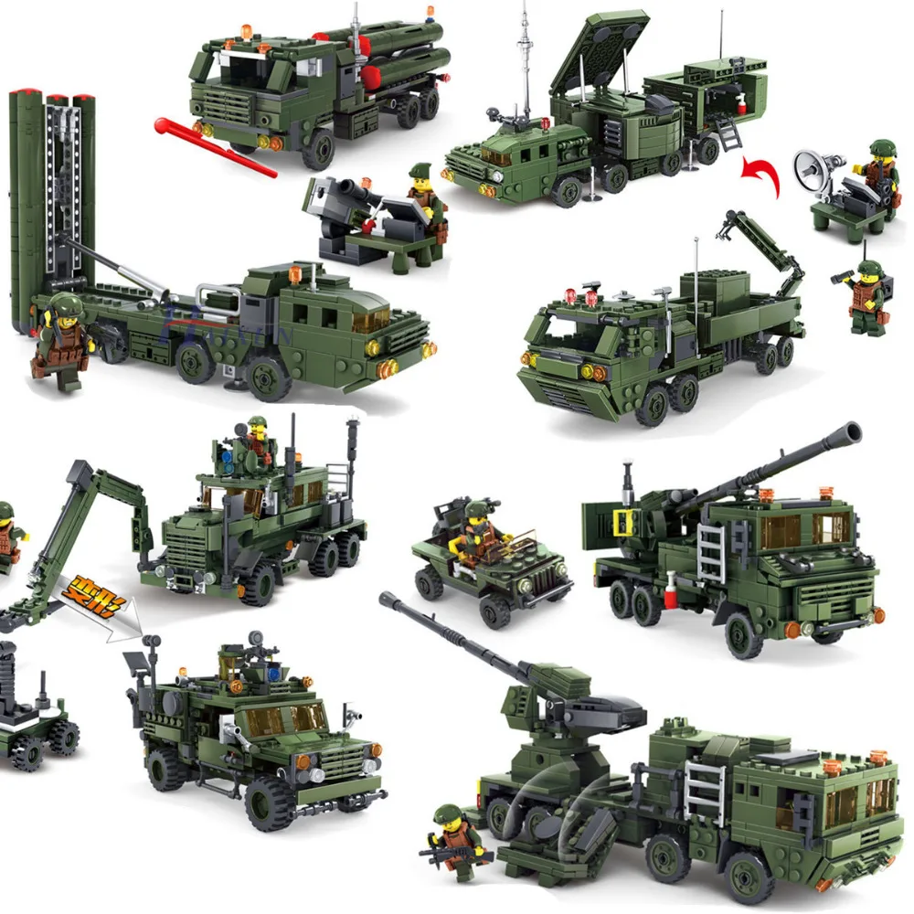 

kazi Military City Building Blocks Toys For Children Boy Gift Army Cars Planes Helicopter Figures Weapon Compatible Lego DBP304