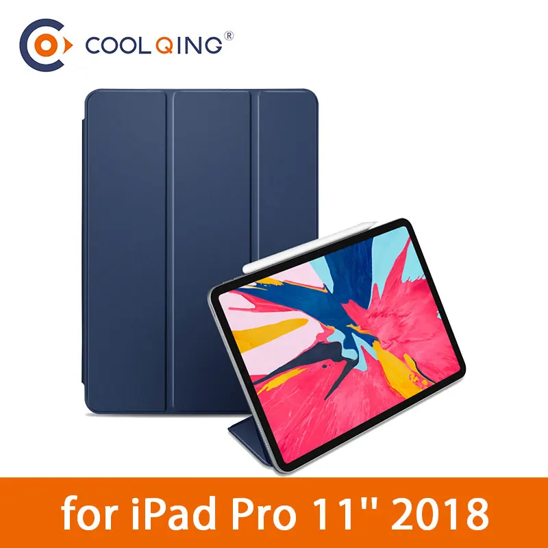 

Tablet Case For iPad Pro 11 Inch iPad 2018 Case Buile-in Magnets Pencil Connection Folding Smart Cover For iPad Pro 11 2018 Case