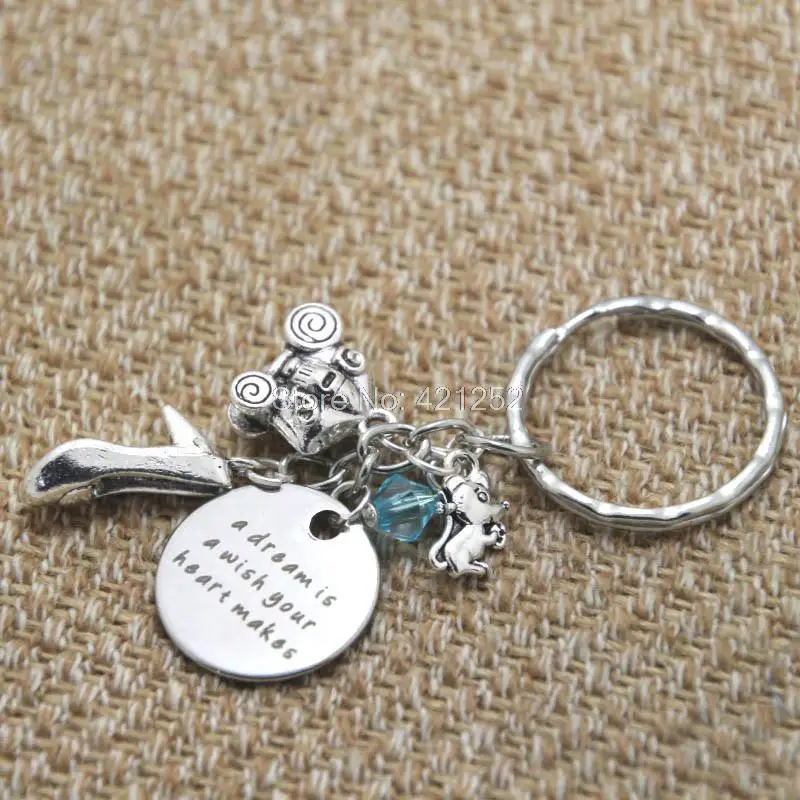 PERSONALIZED A dream is a wish your heart makes Keychain Cinderella Keychain 