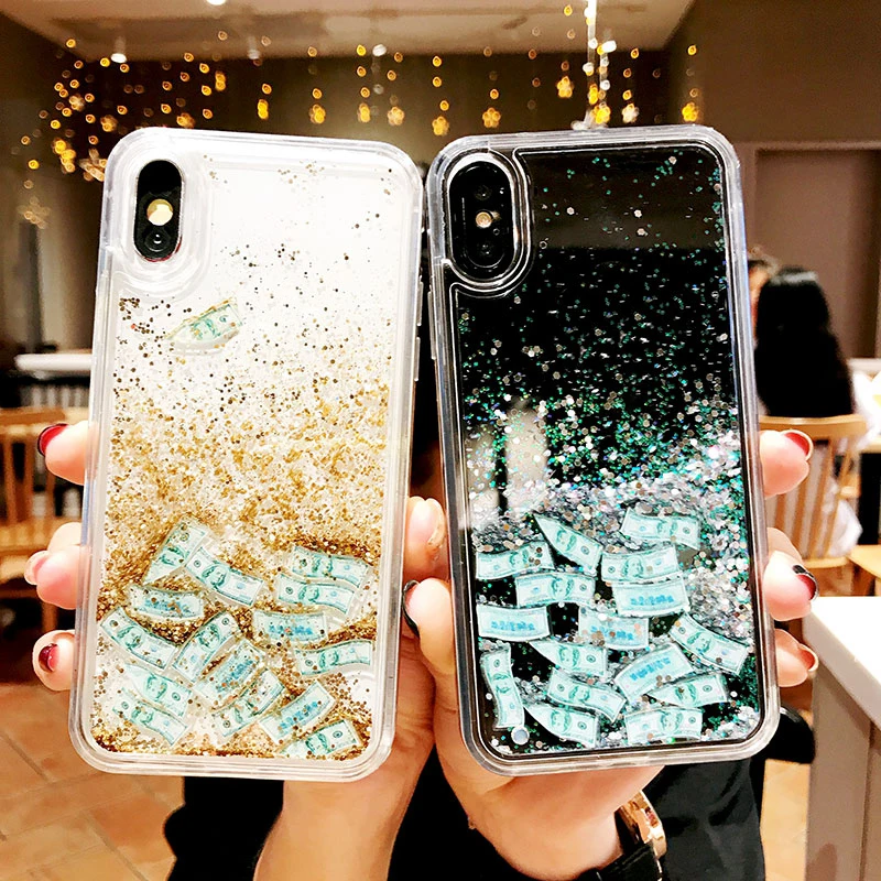 

Quicksand Case For iPhone 7 8 X XR Xs Max Dynamic Liquid Hard PC For iPhone 7 8 6 6s Plus Glitter Coque ipone Capa Capinha