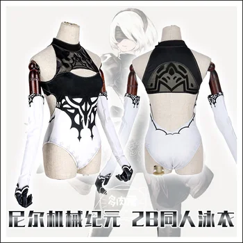 

Anime NieR:Automata 2B Cosplay Costume Sexy Jumpsuits Swimwear Swimsuit Gloves + Eyepatch Japanese Lolita Sukumizu Bodysuit Set