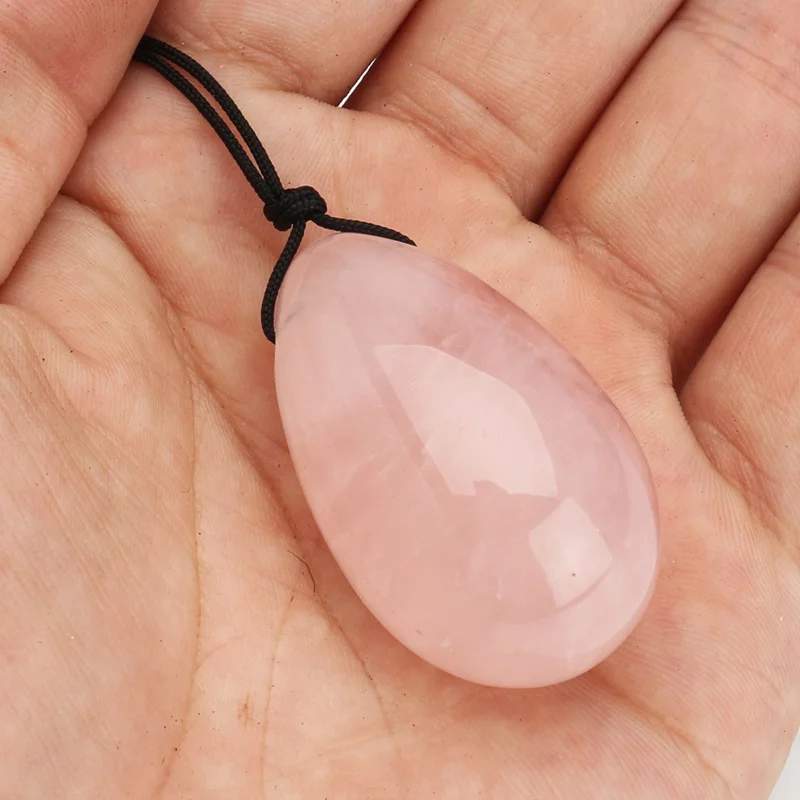 KiWarm модный розовый кварц кристалл иони в форме яйца натуральный лечебный тренажер камень массаж Здоровье Инструмент Кулон драгоценный камень подарок