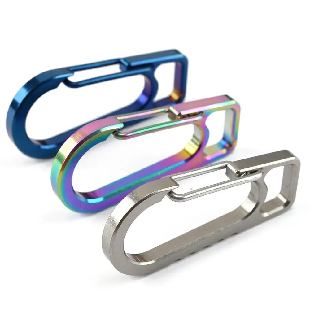 

Titanium Alloy Quick Release Hook Key Chain Spring Buckle Carabiner Flashlight Buckle Light Texture Corrosion Resistance