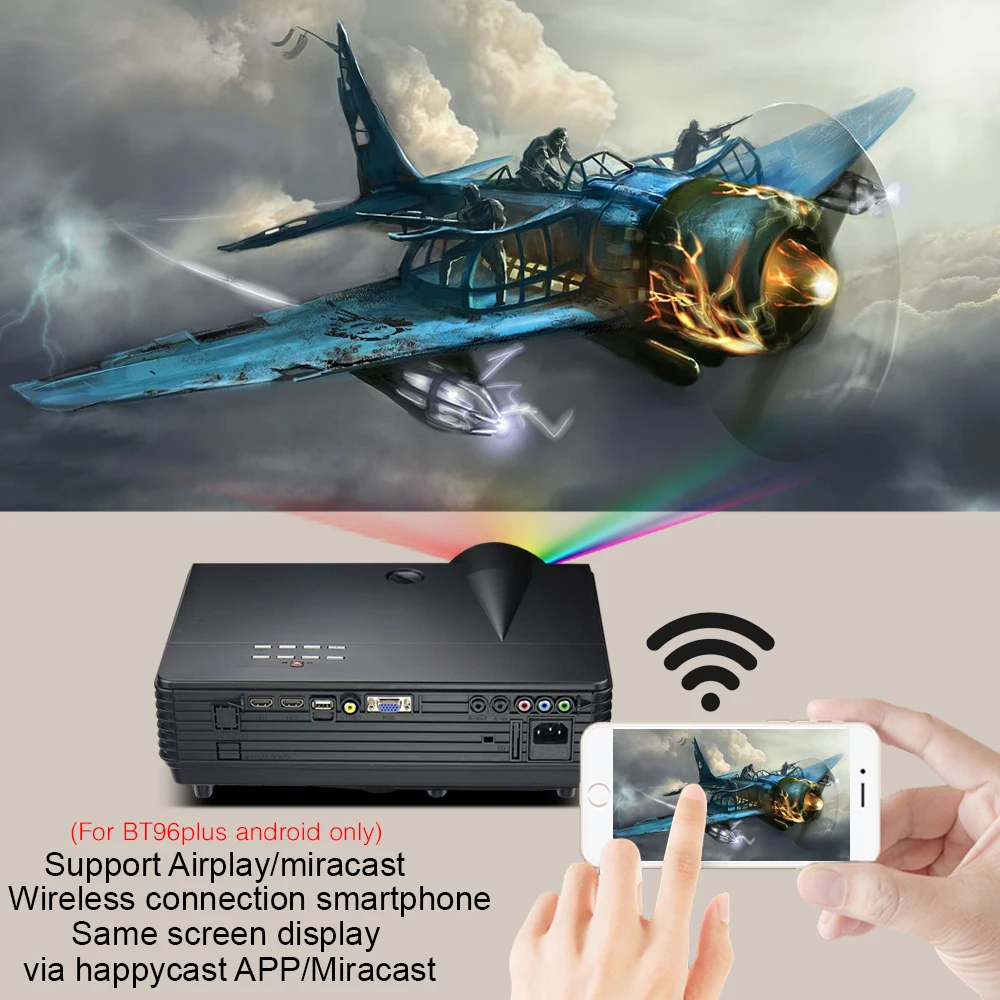 BYINTEK MOON BT96Plus Android Wifi Smart Video LED Projector Proyector For Home Theater Full HD 1080P Phone Hologram HDMI lAsEr