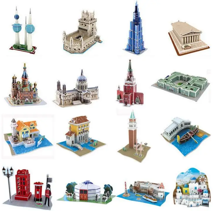 3D пазл бумажная модель сделай сам игрушка мини здание Зимний дворец партенон