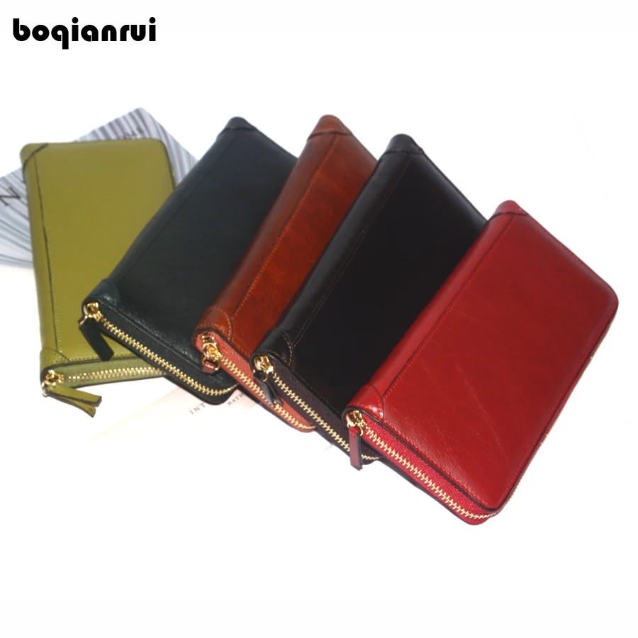 Hot Lady Female wallets High quality Genuine Leather Wallet Women Long Style Cowhide Purse Capacity Clutch