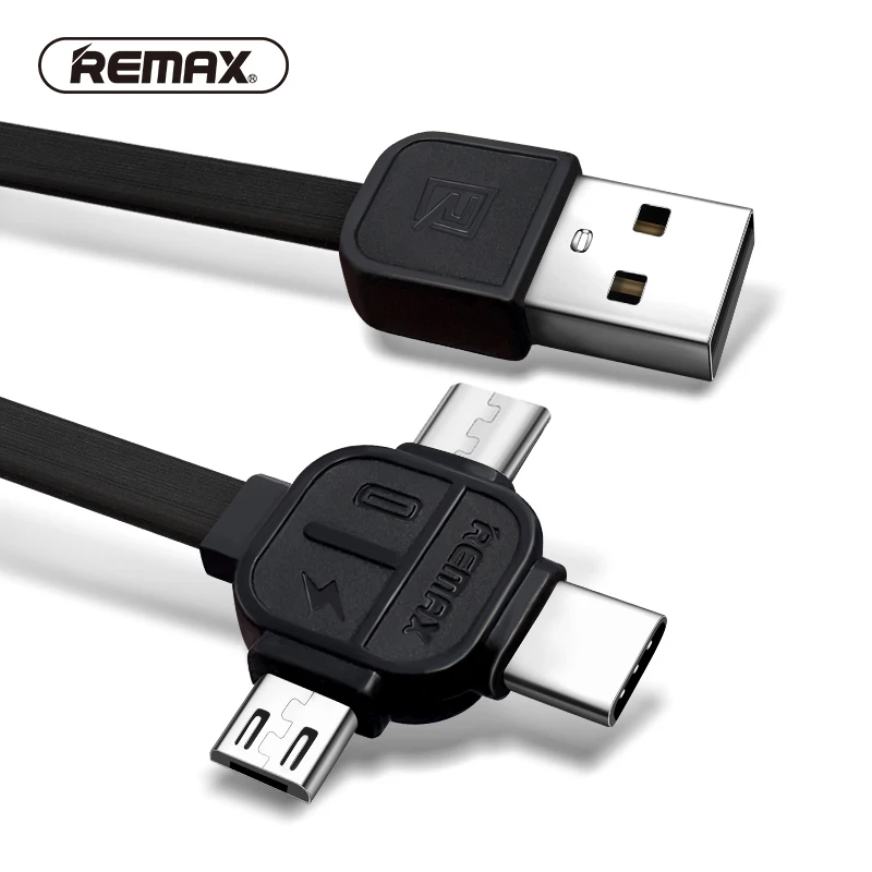 

REMAX 3in1 USB C cable Type C 8pin USB Cable to Micro USB Data Cable TPE charging Transfer charger cable for iphone7/6/xiaomi